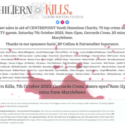 Chiltern Kills Literary Festival Sat 7th Oct 2023
