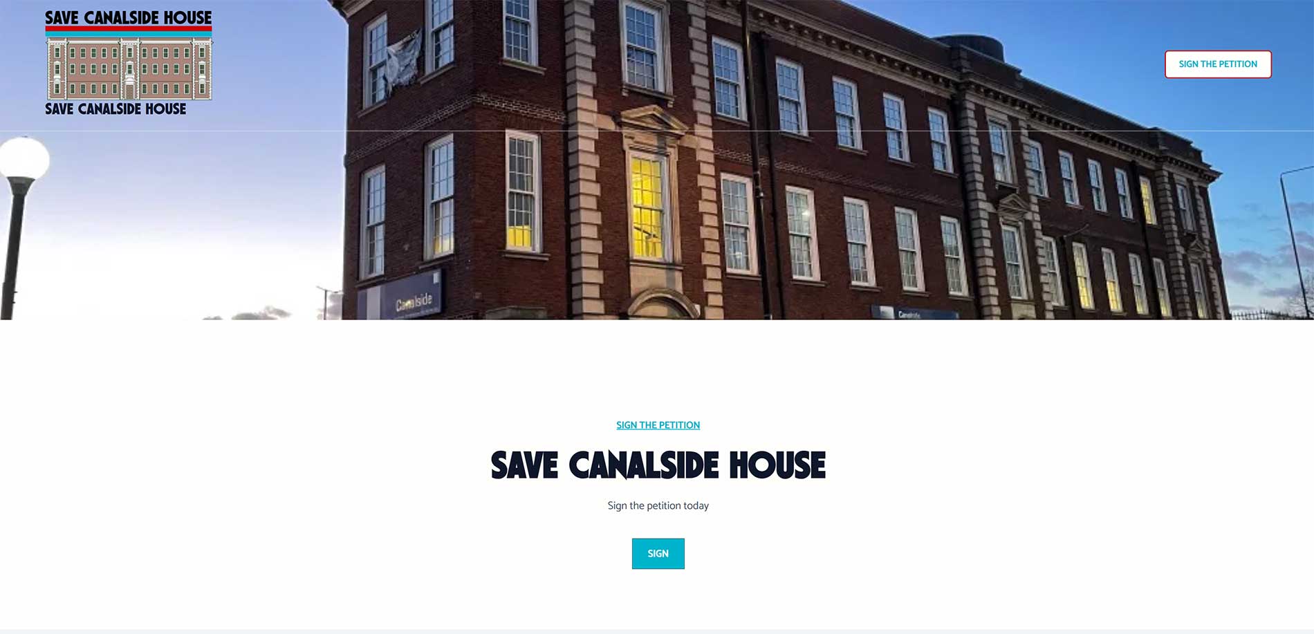 Save Canalside house website